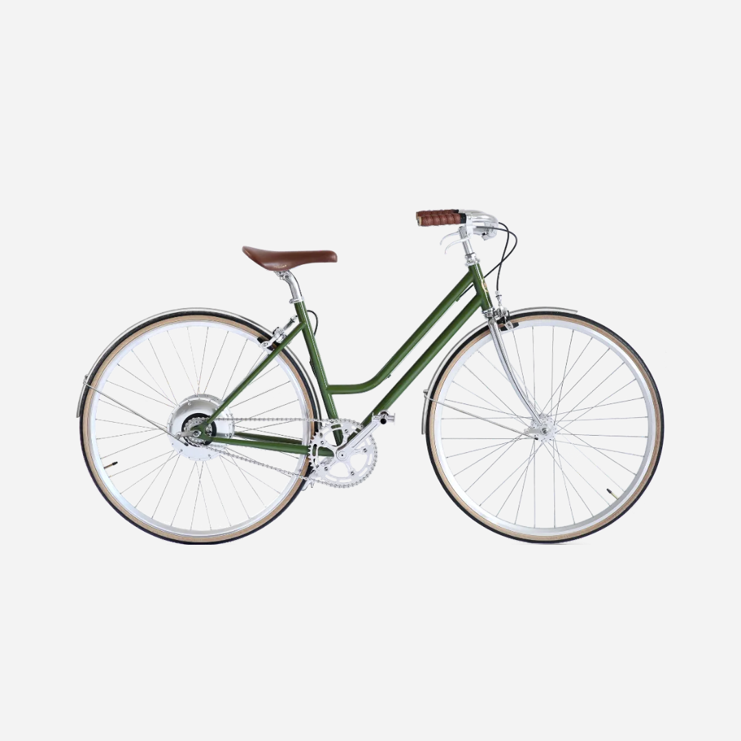 E-bike Jitensha Paris Matcha avec garde-boue