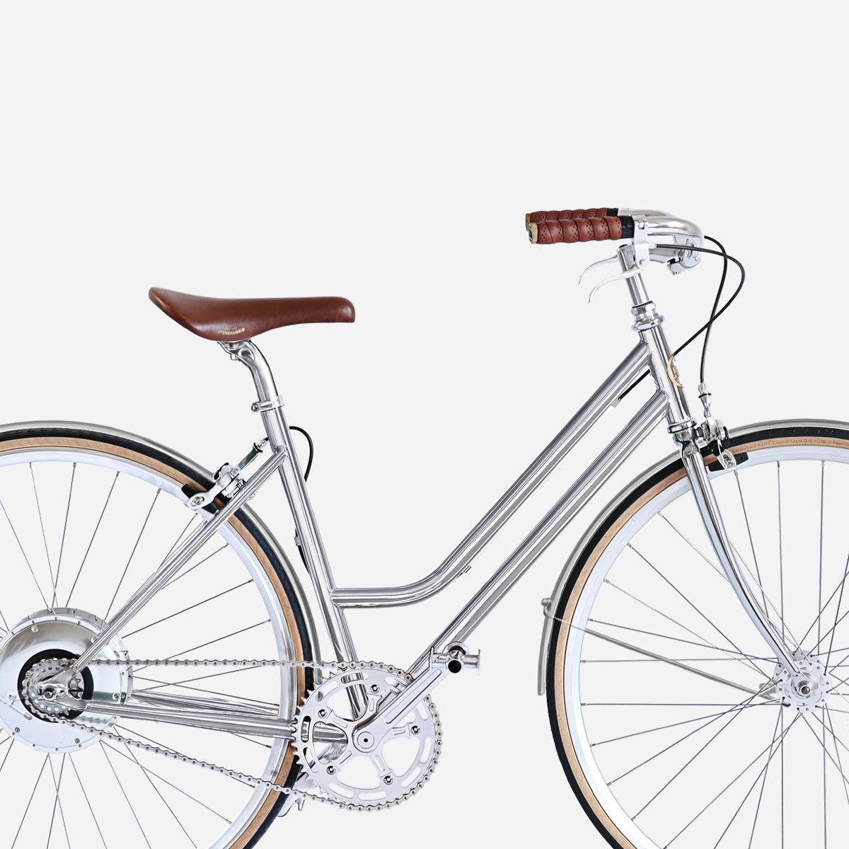 E-bike Jitensha Paris Chrome avec garde-boue
