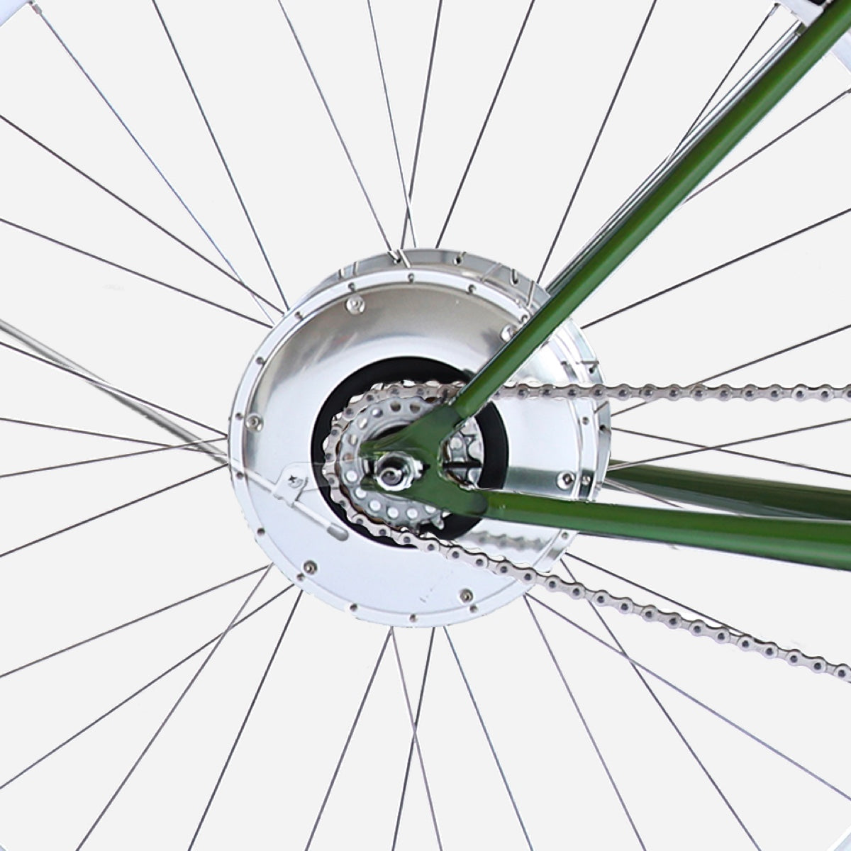 E-bike Jitensha Paris Matcha avec garde-boue et panier