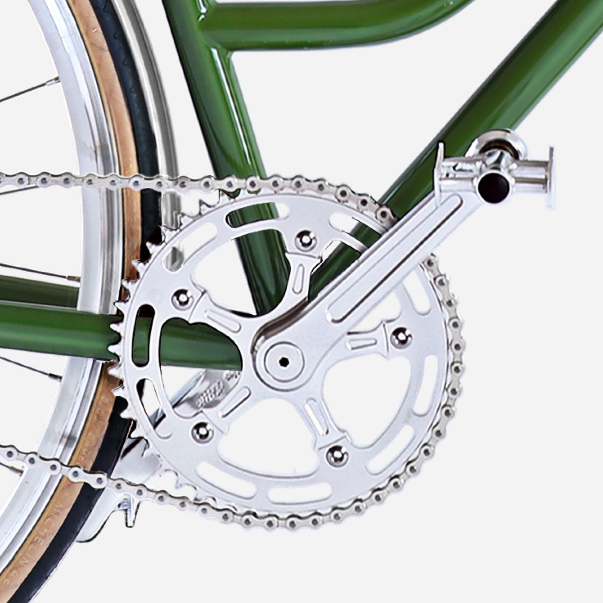 E-bike Jitensha Paris Matcha avec garde-boue et panier