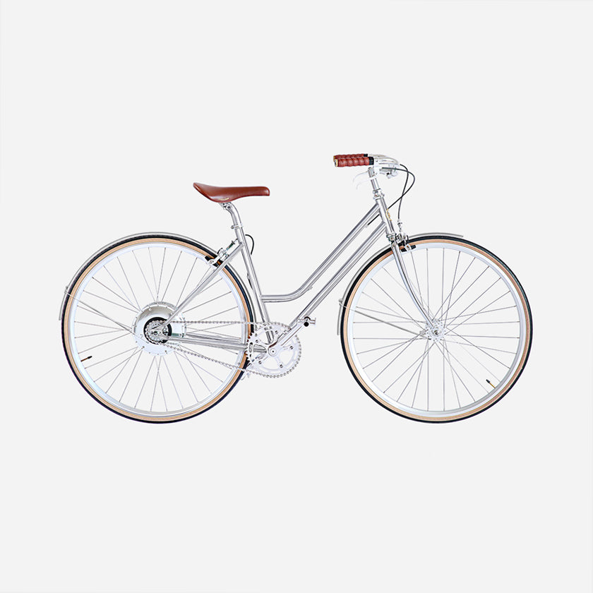 E-bike Jitensha Paris Chrome avec garde-boue