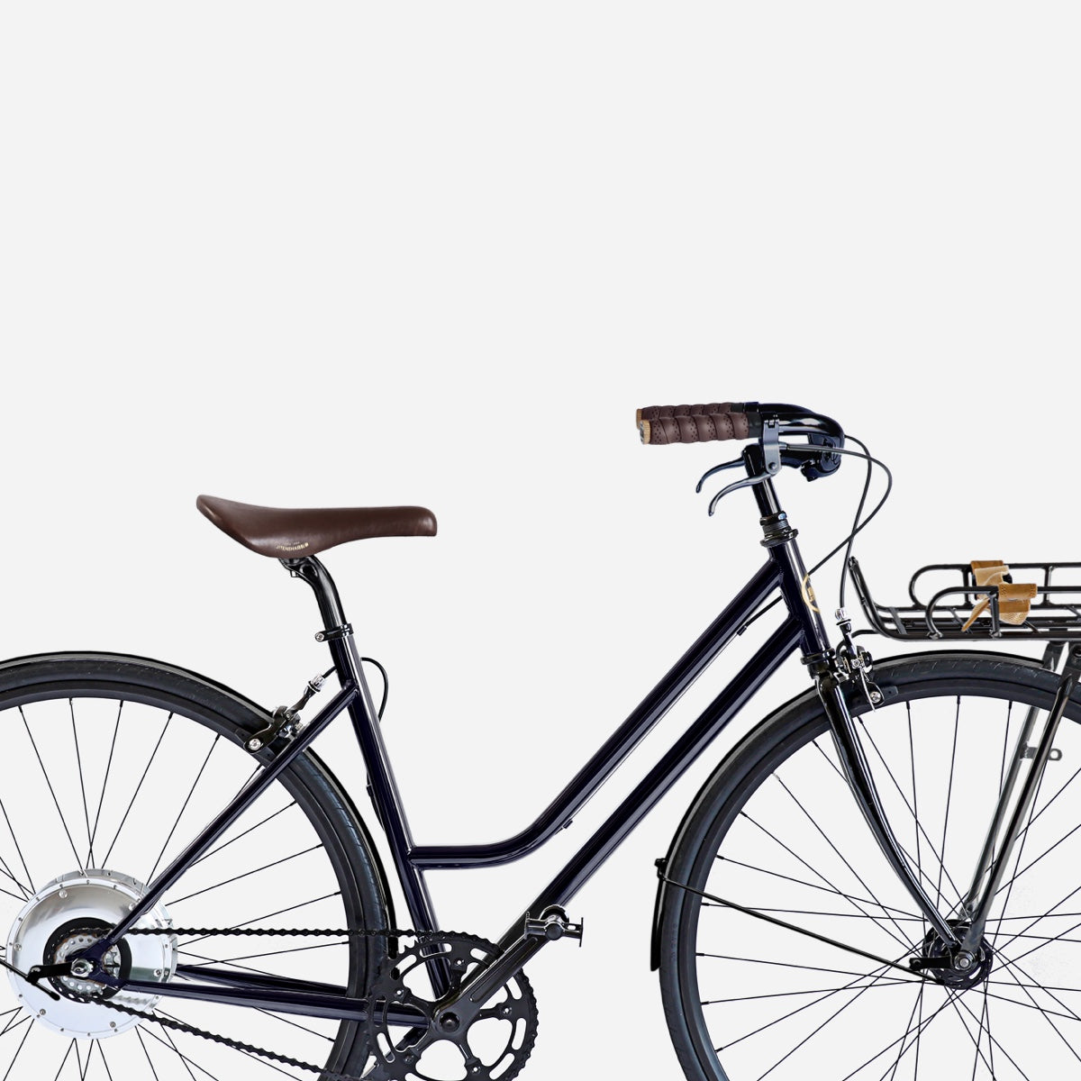 E-JITENSHA Paris Black with fenders and basket